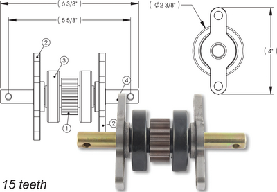 A P PRODUCTS 014-281331 GEAR PACK 15 TOOTH 2X2